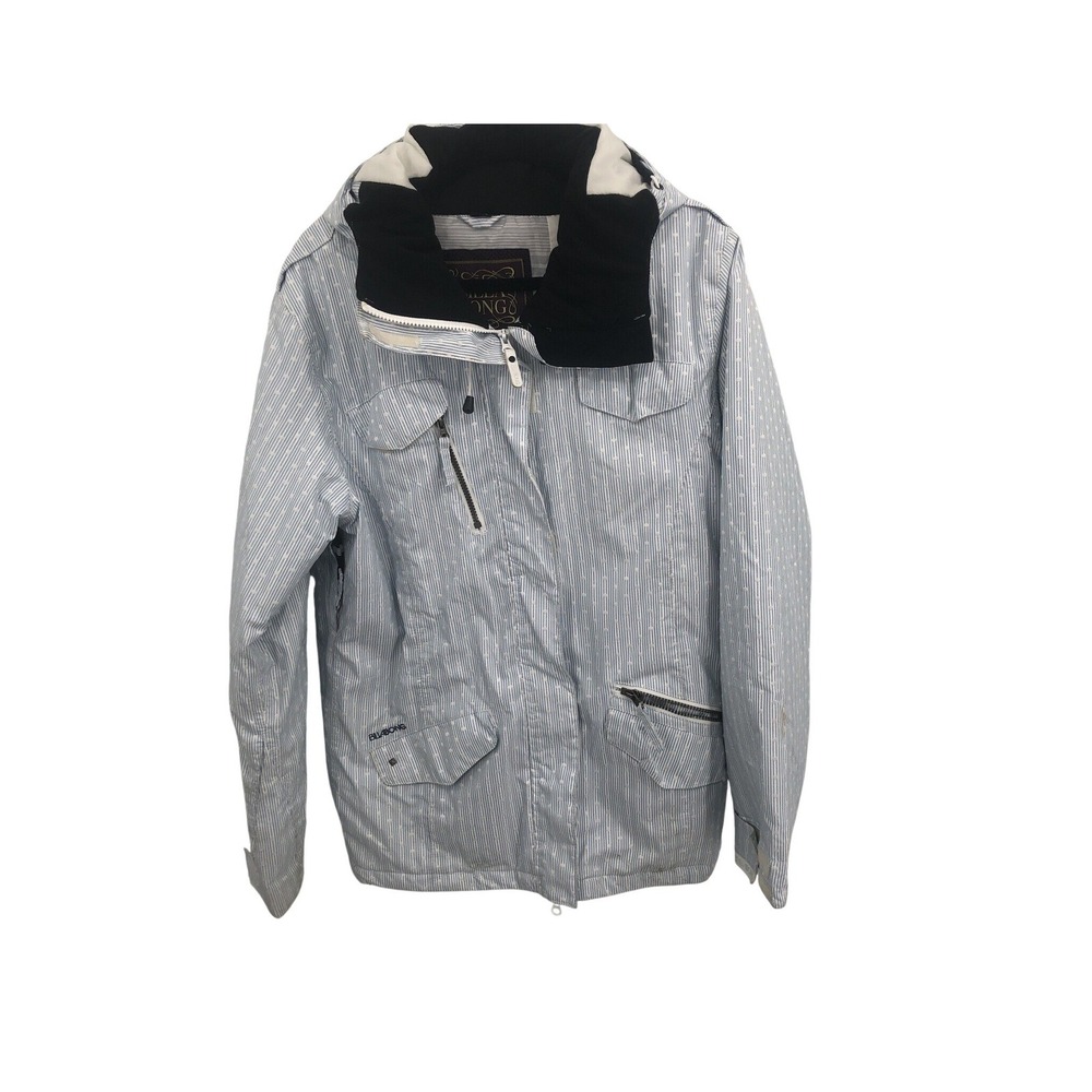 Billabong Women's‎ blue and white striped polkadot, ski jacket, size medium